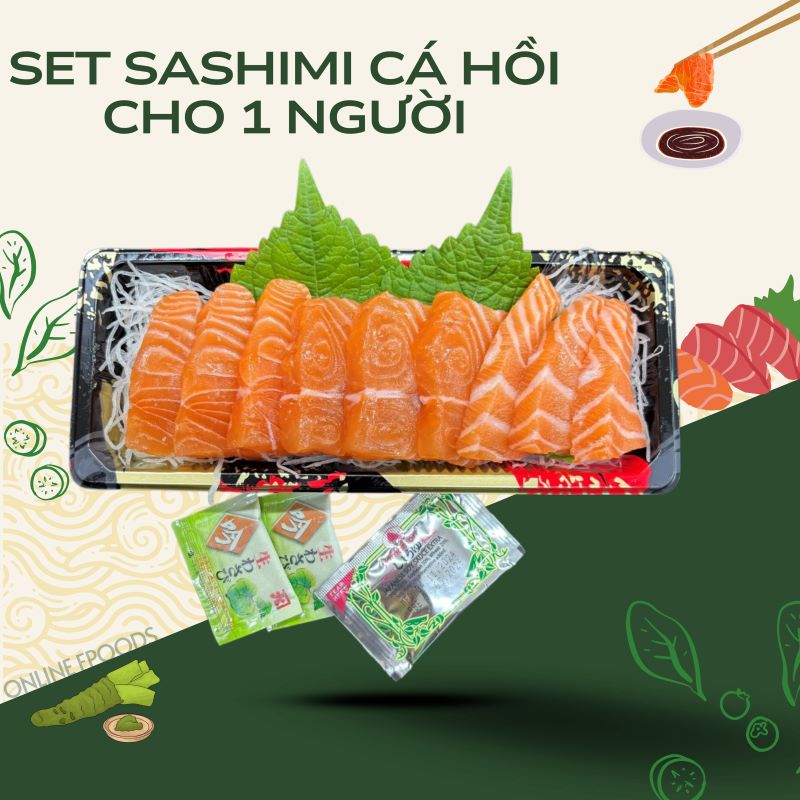 Set sashimi 150g cá hồi Nauy cho 1 người