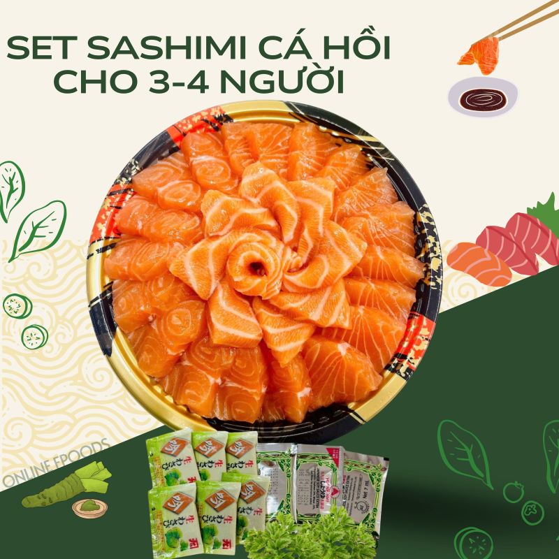 Set sashimi 500g cá hồi tươi Nauy